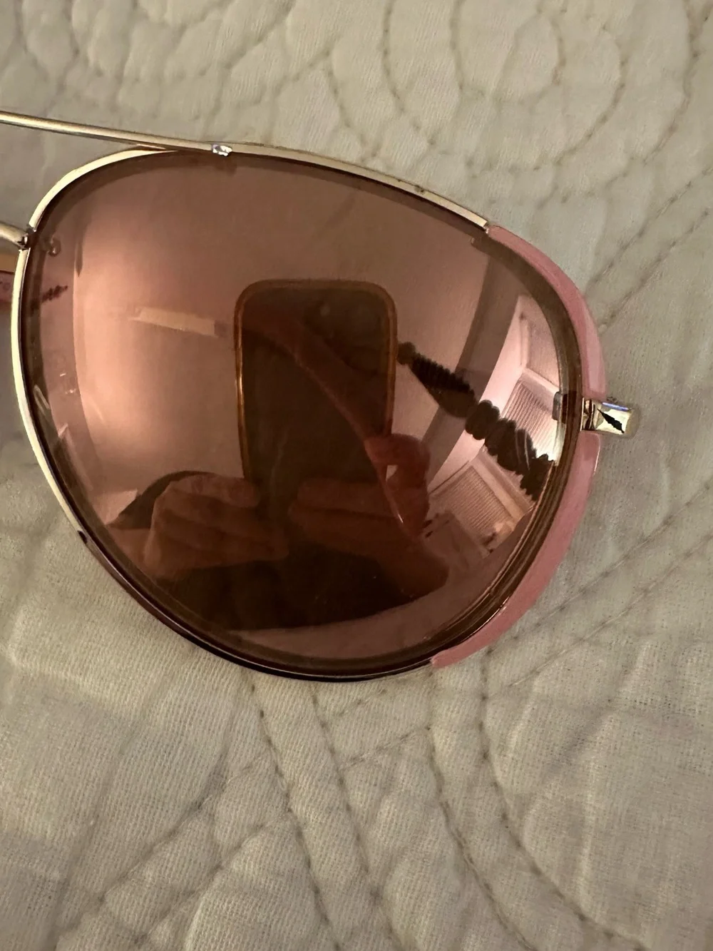 Aviator Sunglasses with Pink Lenses and Pink Temples